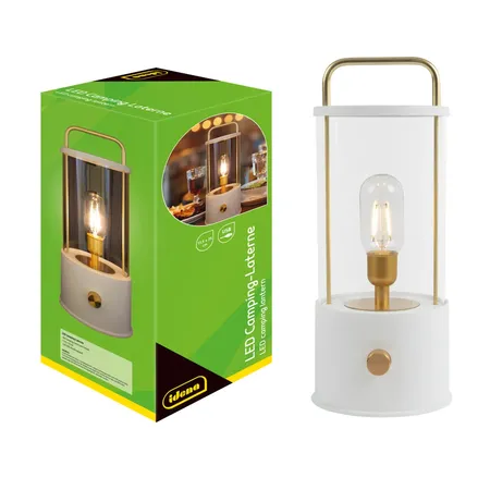 Idena LED Campinglaterne USB weiß, 35cm, tragbar