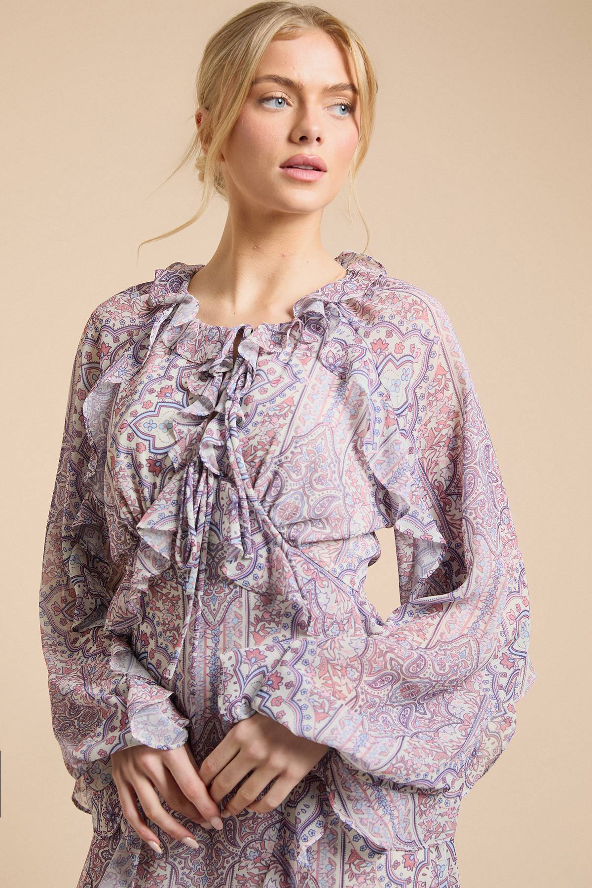 Oasis Robe Maxi À Volants Avec Ouverture Goutte D'eau