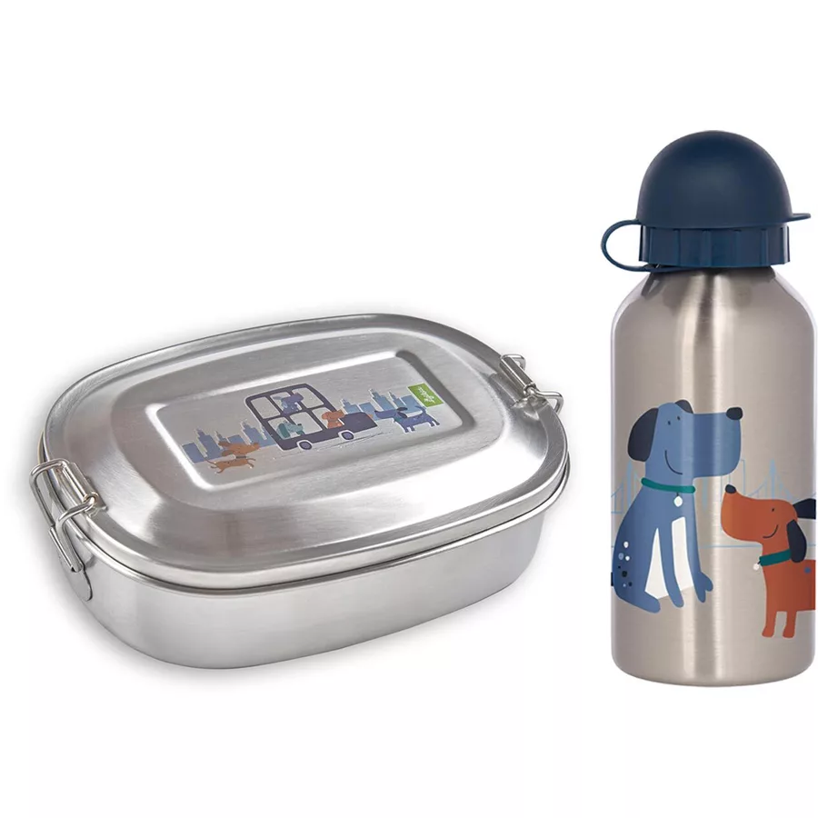 Sigikid Edelstahl-Lunchset 2er Set blau