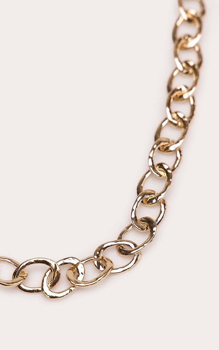 Doré Collier Chaîne À Maillons Texturés