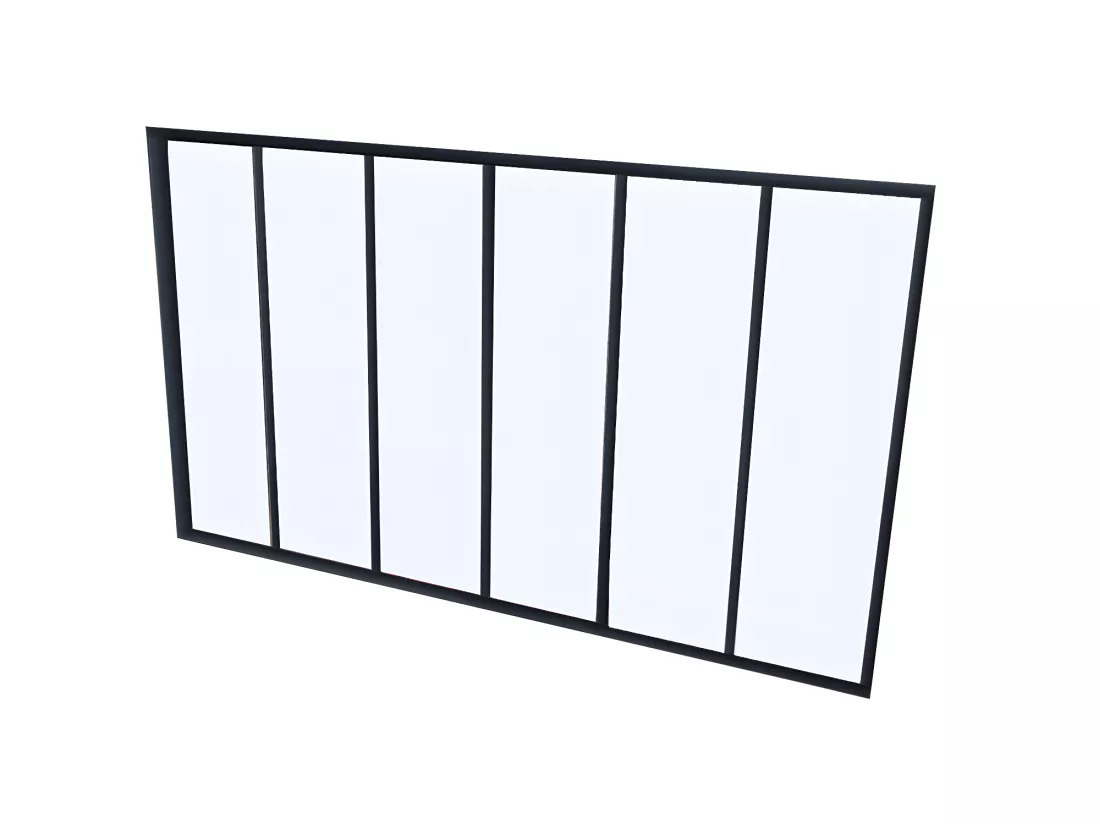 Verrière d'angle atelier en aluminium thermolaqué - L180 x L60 x H130 cm - Noir - BAYVIEW