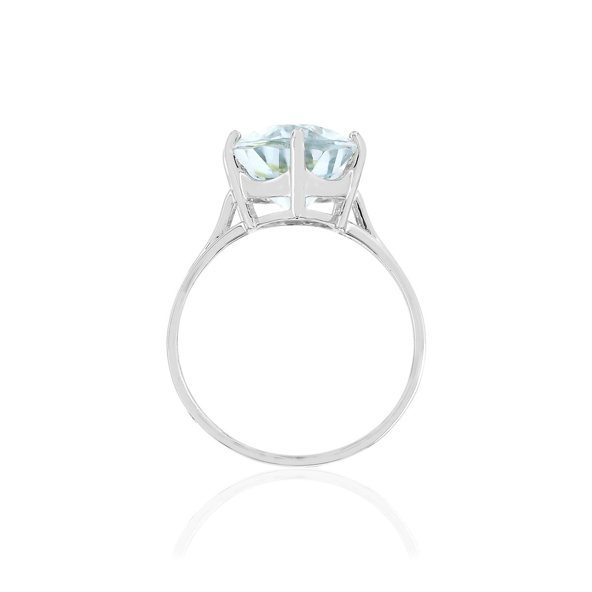 Bague or blanc 750, 1 Aigue marine.