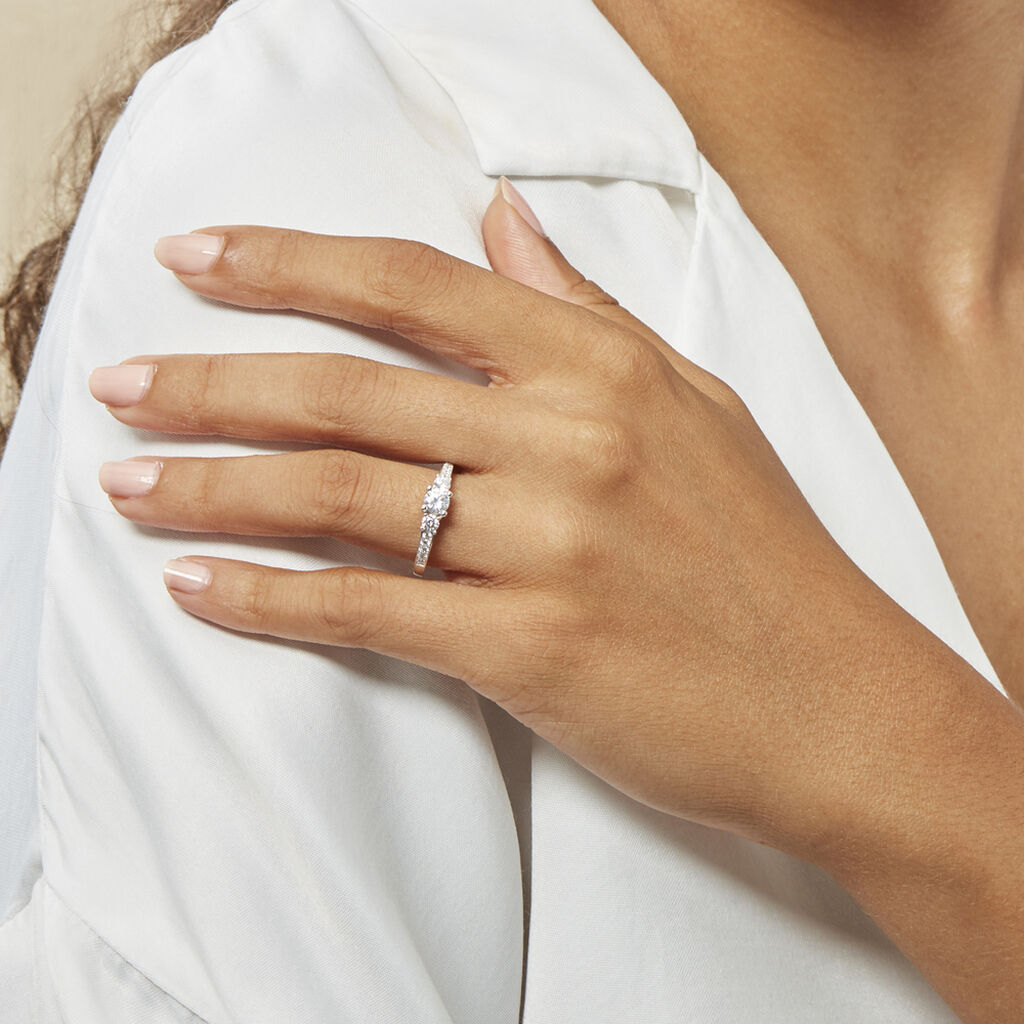 Bague Marie-angelina Argent Blanc Oxyde De Zirconium
