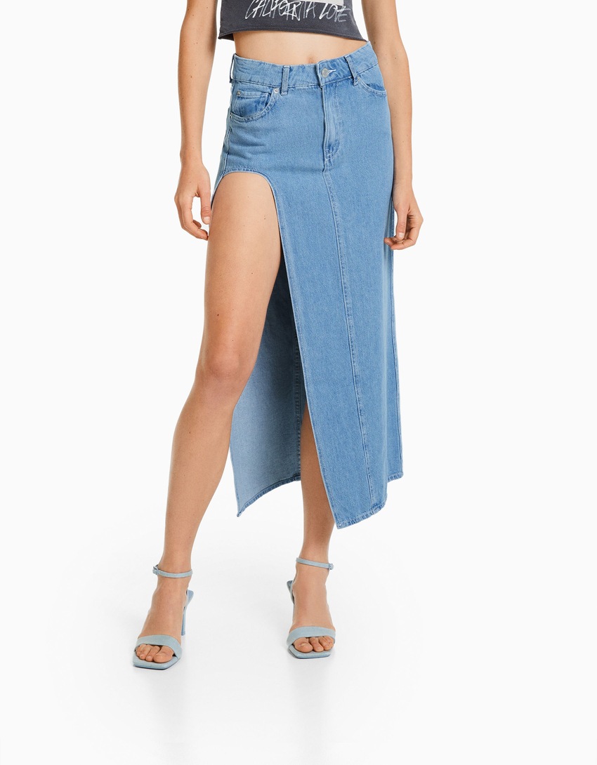 Saia longa de jeans