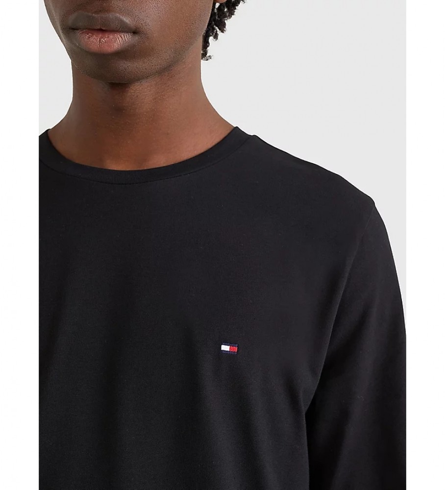 Camiseta Tommy Hilfiger Slim Fit preta com logo