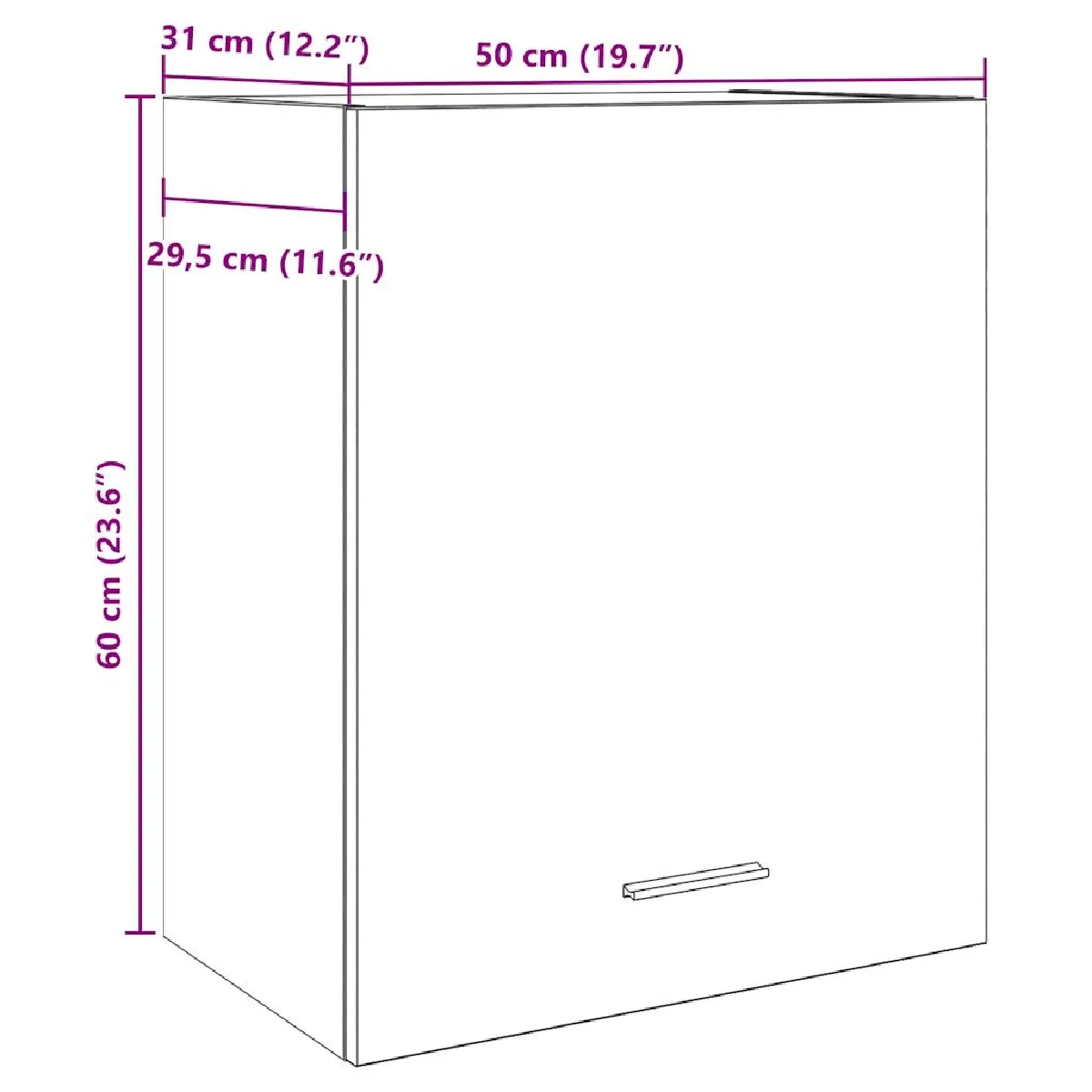 VidaXL Armoire suspendue - Chêne artisanal 50x31x60 cm