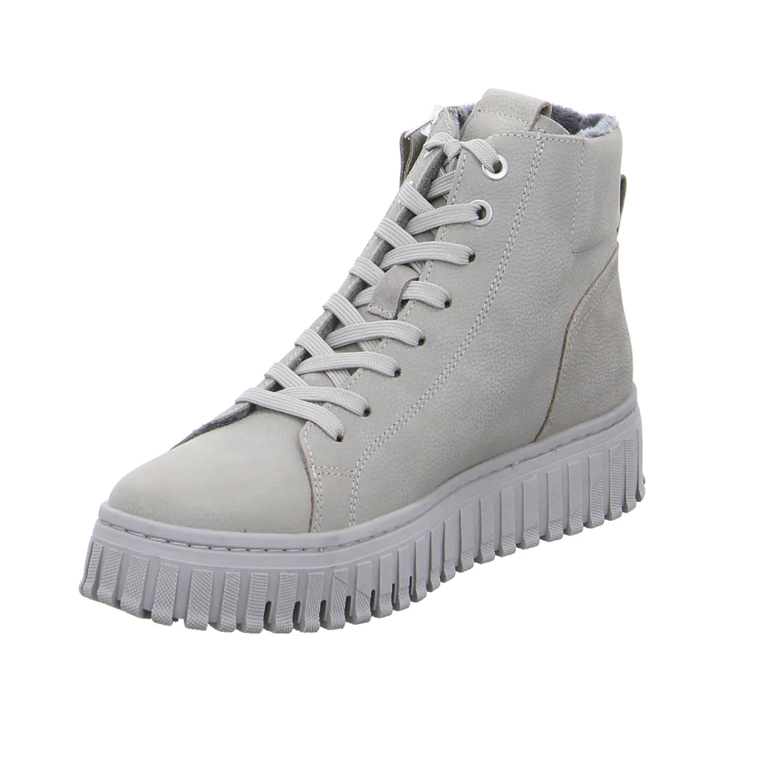TAMARIS Mid Cut Sneaker Hellgrau Leder