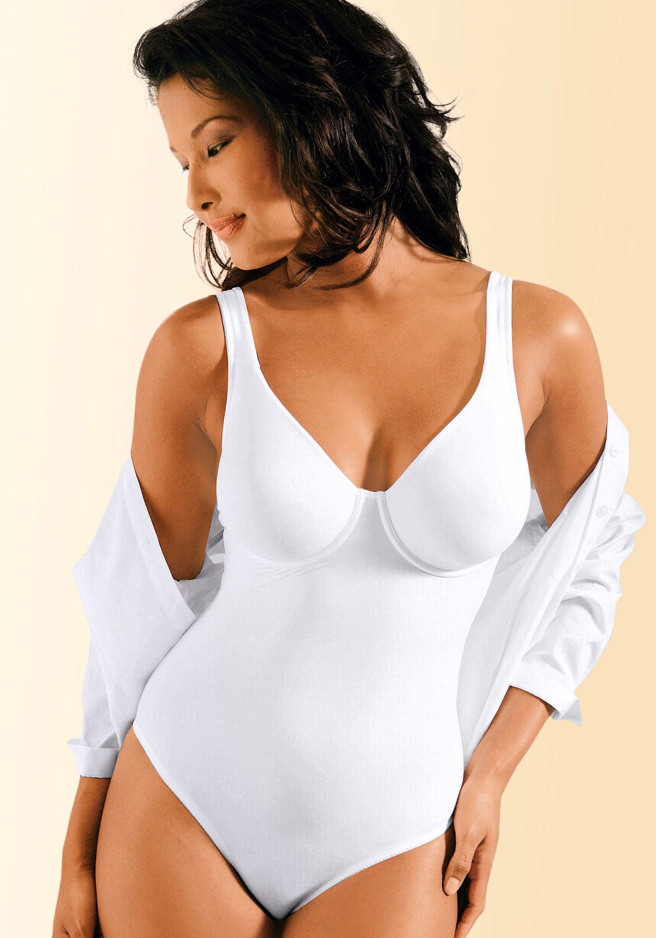 Nuance T-Shirt-Body in nougat+weiß