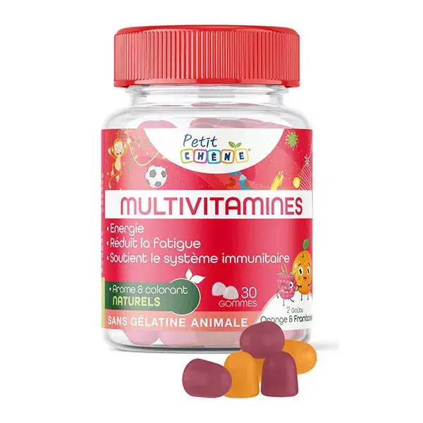 Gomas multivitamínicas Petit Chêne, maiores de 3 anos, 30 gomas