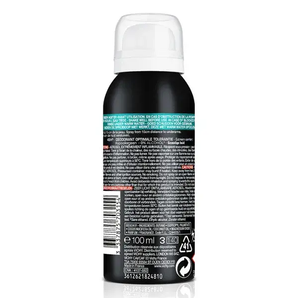 Desodorante Spray Vichy Men's Optimal Tolerance 48h 100ml