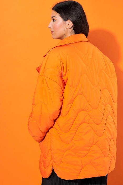 Steppjacke, Loose Shape, Wellenstepp, Reverskragen, Seitenschlitze