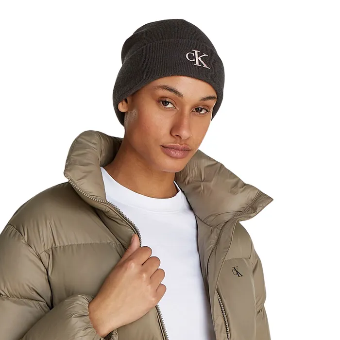 Calvin Klein Monogram Embroidered Beanie Dames