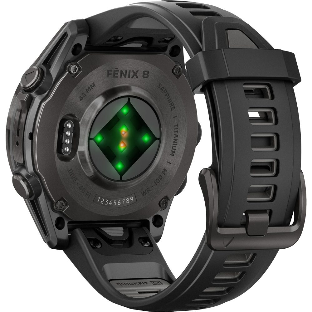 Garmin Fenix® 8 – 43mm Amoled Pulsuhr sapphire schwarz
