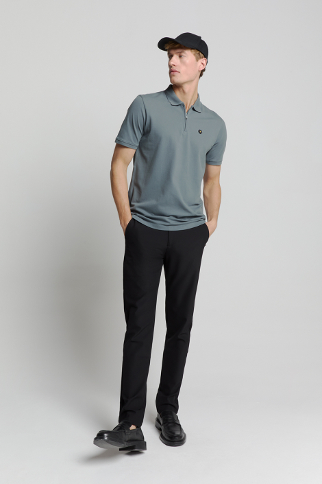 NO-EXCESS blauwe heren polo