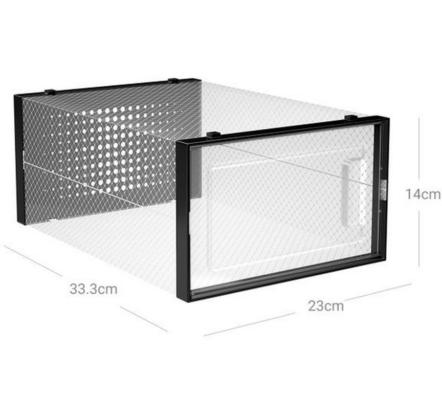 Schuhschrank stapelbar 18-er Set, SchwarzSchuhboxen
