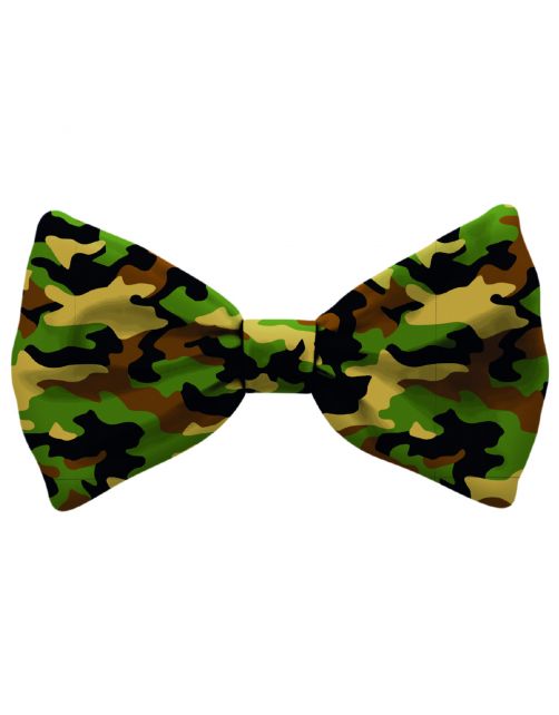 Plenty Gifts Bow Tie Dog Army - Cadeau - 8x16x1 cm Groen Zwart L