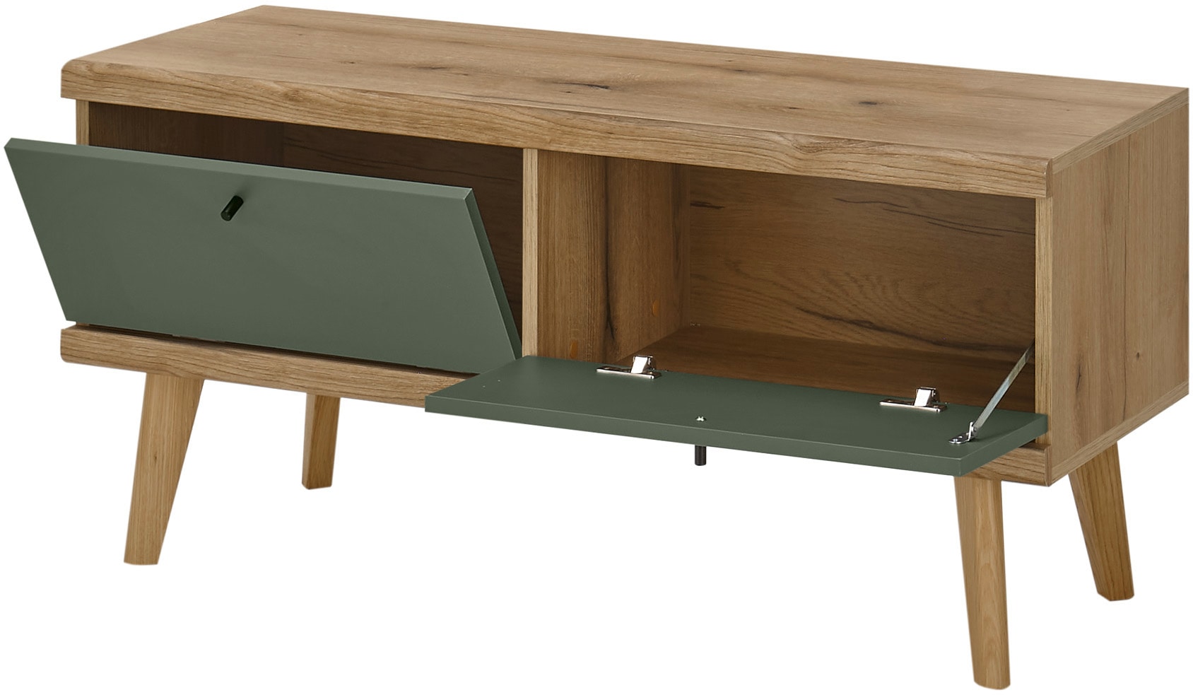 INOSIGN Lowboard »MAVAS« in moderner Trendfarbe, Griffe aus Metall (Schwarz), Breite 107 cm
