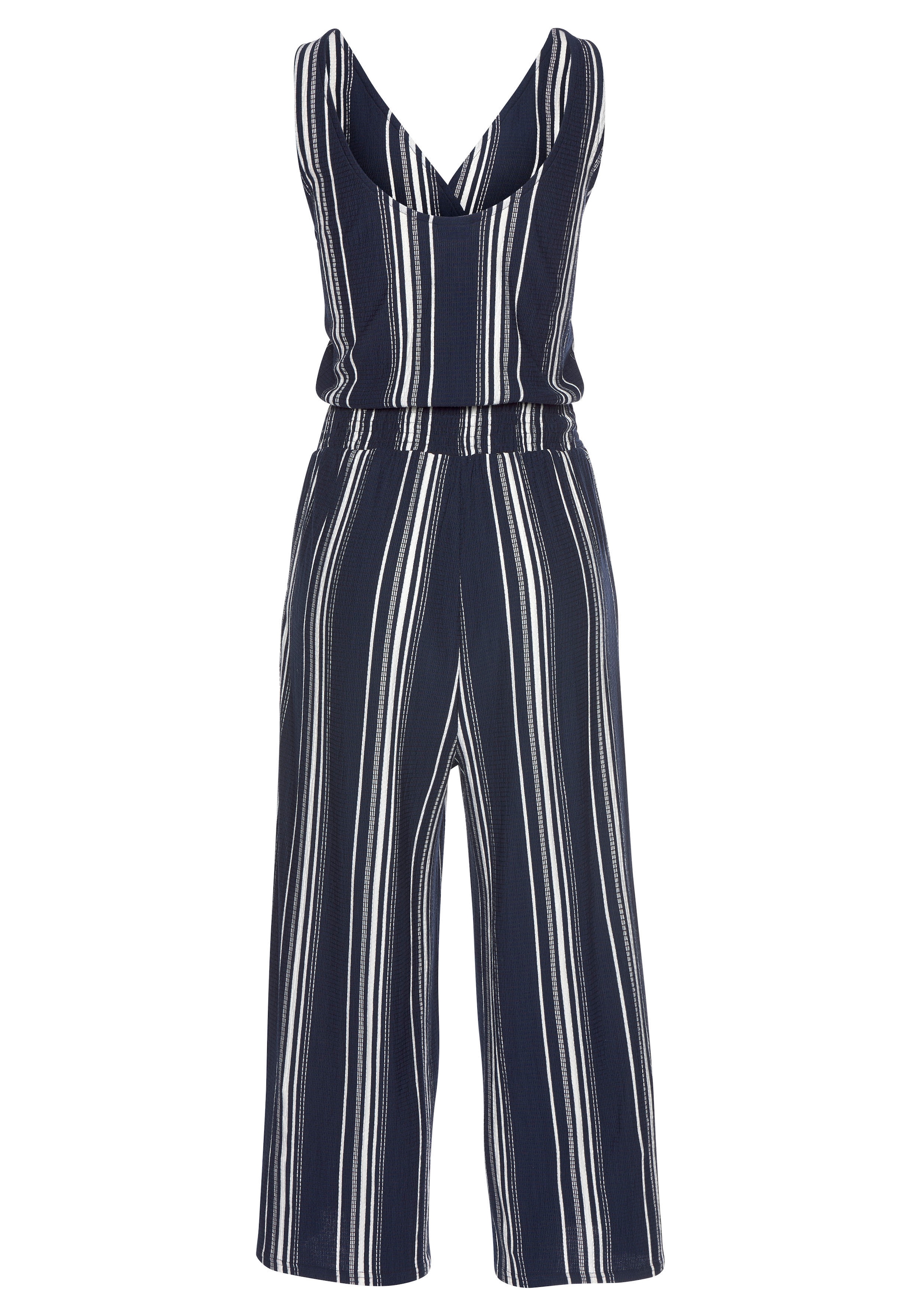 LASCANA Culotte-Overall , aus strukturierter Ware, sommerlicher Jumpsuit mit Streifen