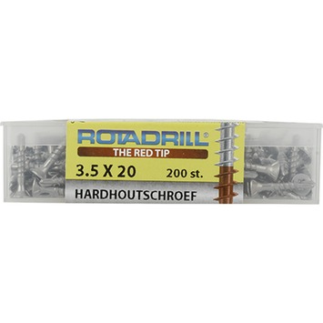 Rotadrill hardhoutschroef 3.5x20 mm RVS 200 stuks