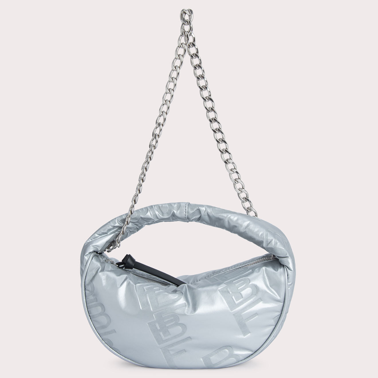 By Far Sac à main Baby Cush argenté -  12x22.5x8 cm