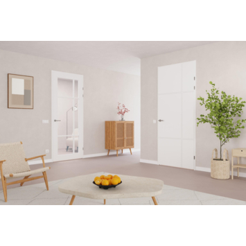 Arne & Bodil binnendeur ABD501 blank glas - wit afgelakt - glaslat wit