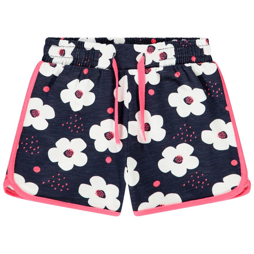 Short en jersey imprimé pour fille - Bleu marine