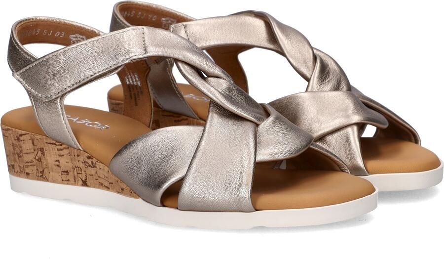 Gabor 761 Sandalen Met Sleehak Dames Zilverkleurig