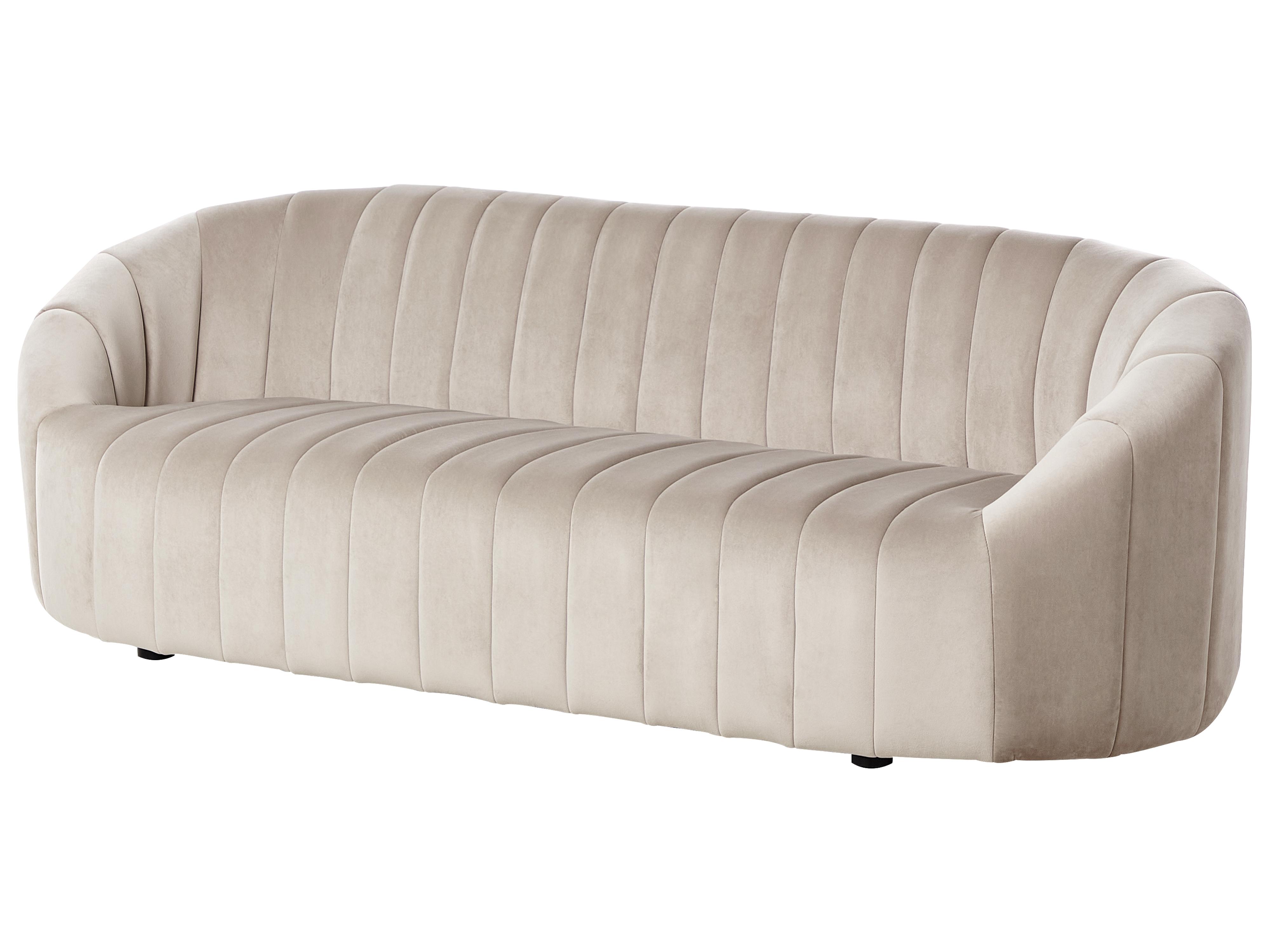 Bank 3-zits MALUNG Fluweel Beige