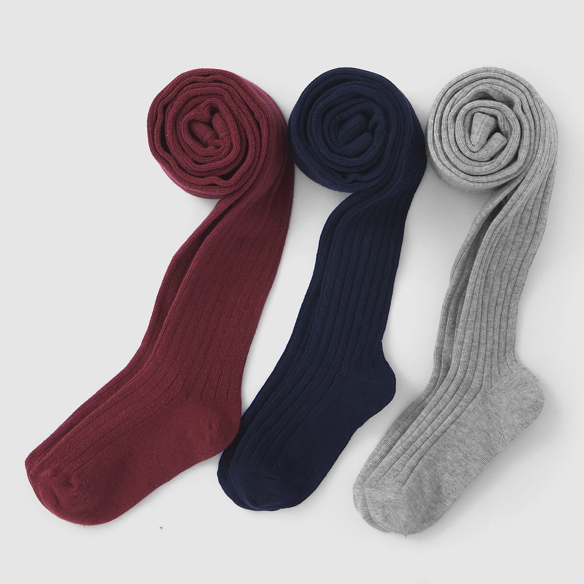 COLEÇÃO LA REDOUTE<br>Conjunto de 3 meias-calças caneladas lisas