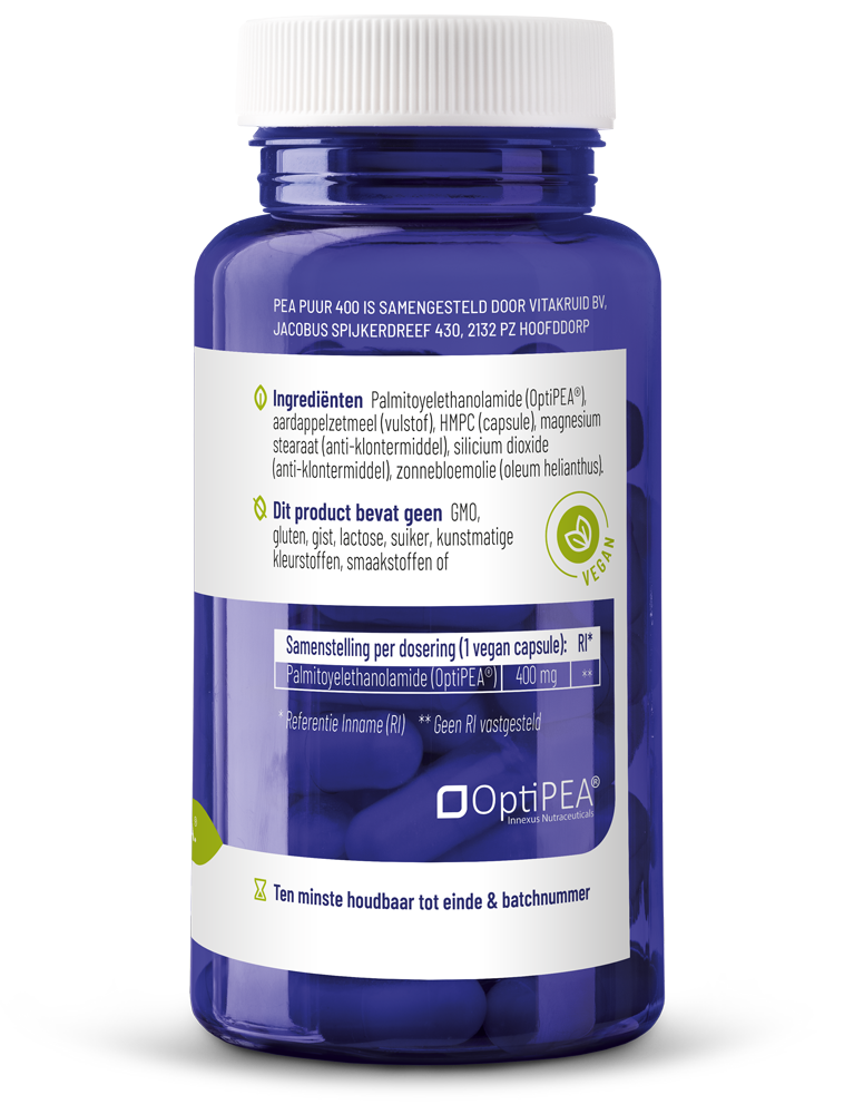 Vitakruid Pea Puur 400 Optipea® Palmitoylethanolamide (60 vega capsules)