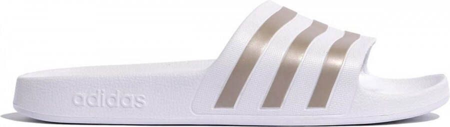Adidas Adilette Aqua Badslippers Slippers Wit Goud Heren