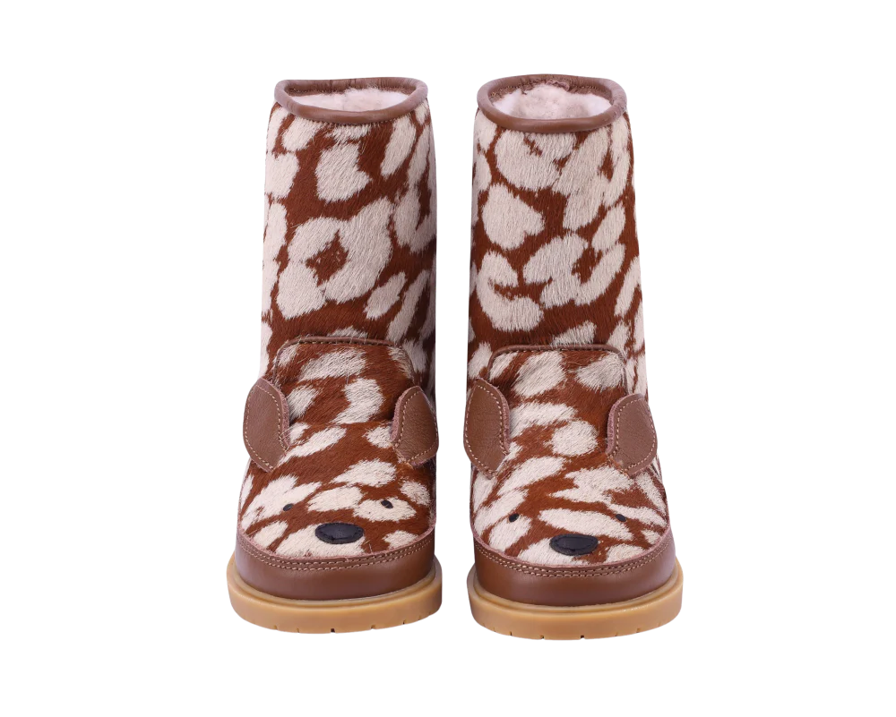 Wadudu Exclusive Boots | Bambi | Brown Spotted Cow Hair