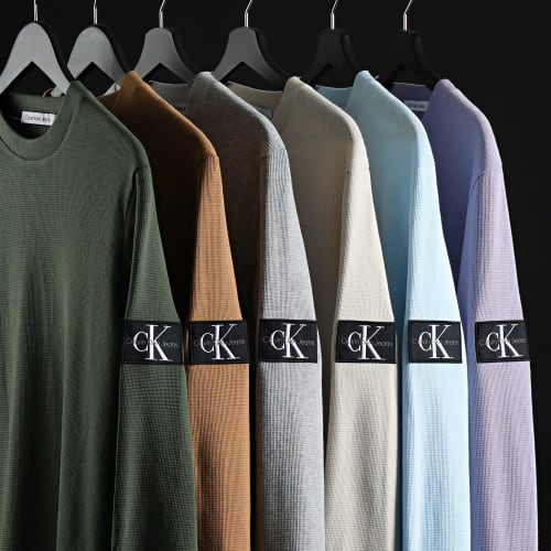 Sweat Crewneck Monogram Badge Waffle 3485 Camel