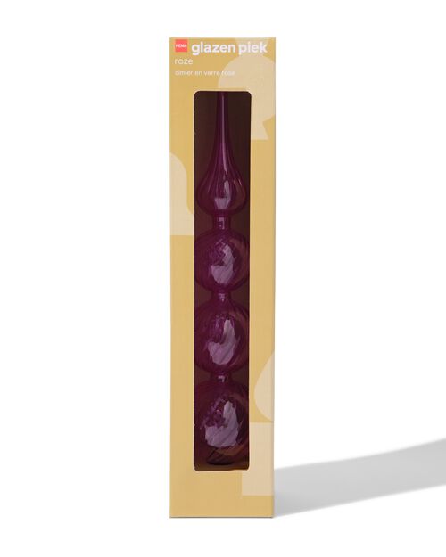 pointe de sapin en verre rose