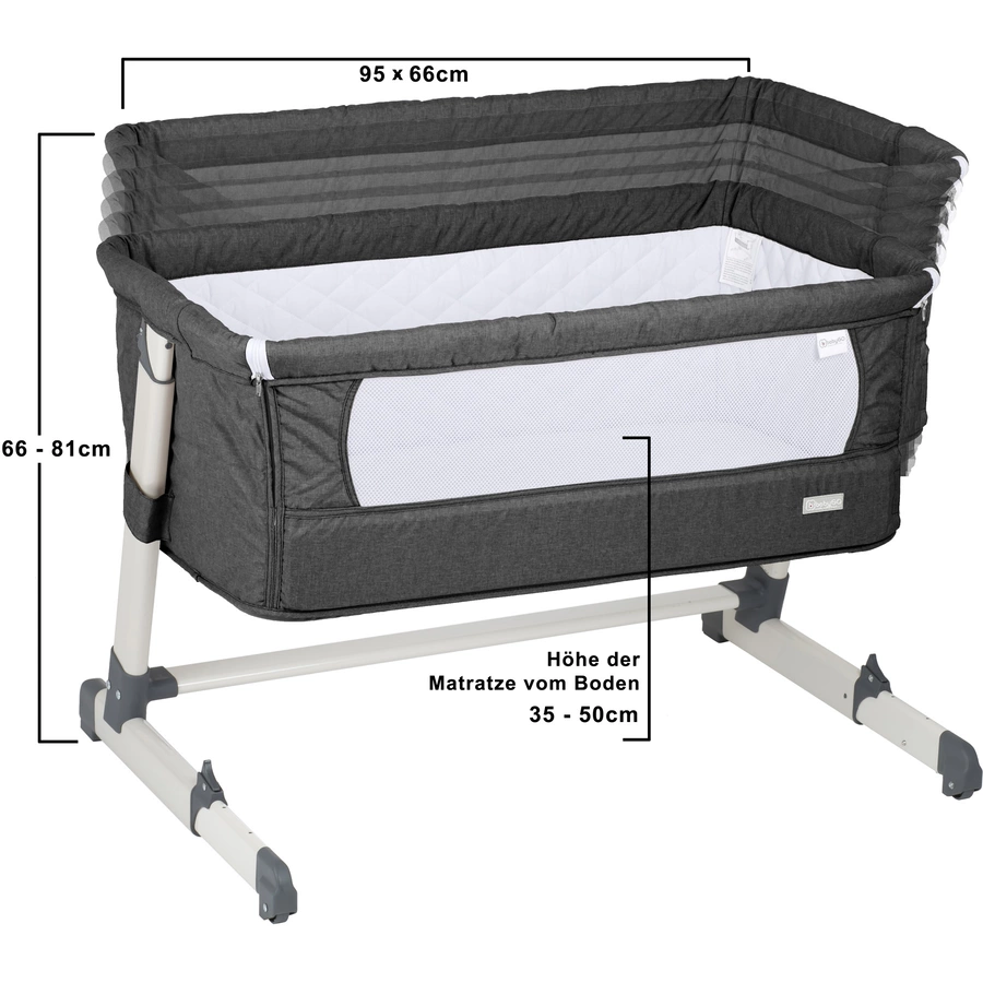 babyGO Beistellbett Together dark grey special edition