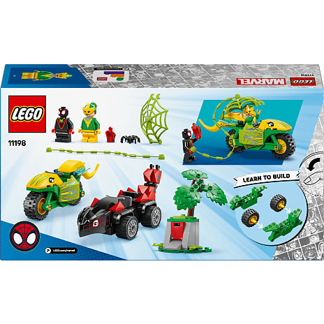 LEGO Marvel Spin og Electros jagt i dinosaurkøretøjer 11198