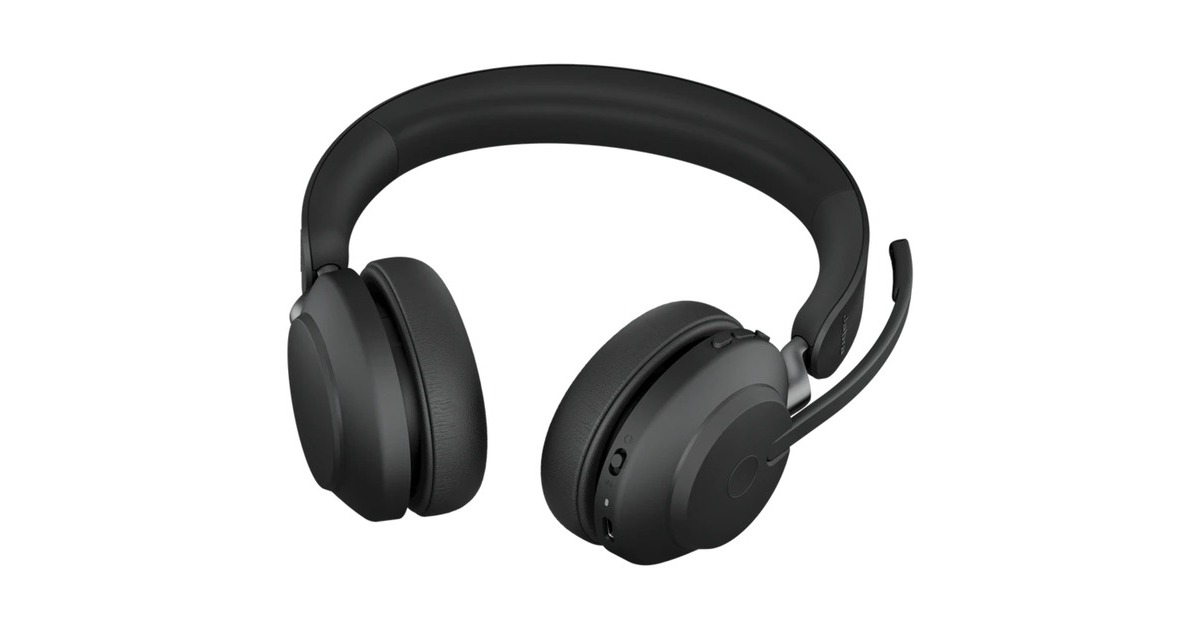 JabraEvolve2 65, MS Stereo on-ear headset  (Zwart, Microsoft Teams, Bluetooth)