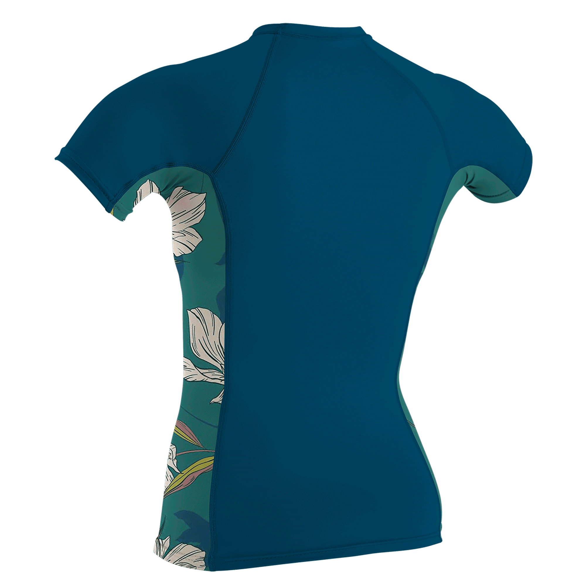 O'Neill Wms Side Print S/S Rash Guard Black / Flo