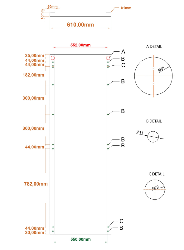 Eastbrook Wingrave paneelradiator 60x180cm zwart mat 1234W