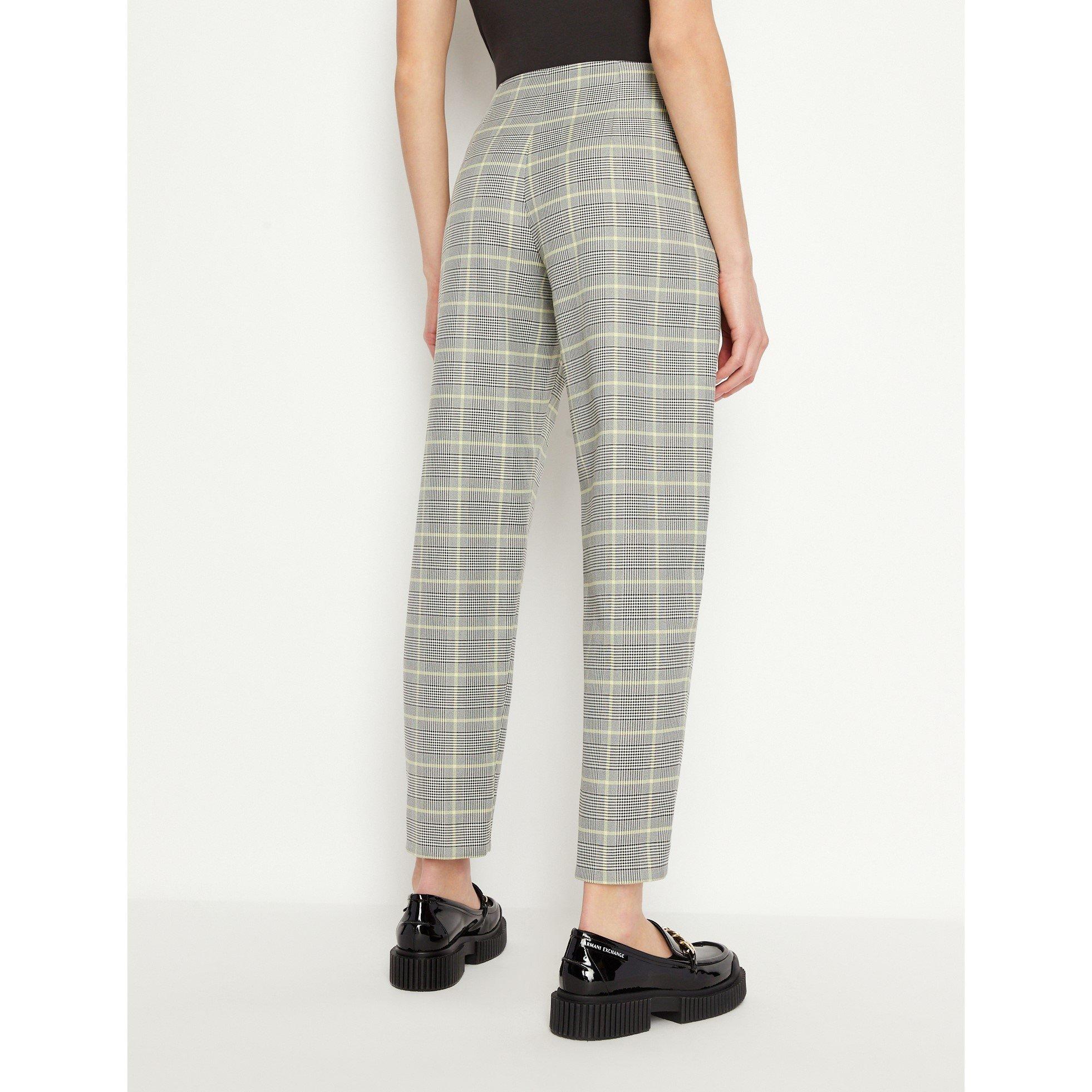 Armani Exchange Checkered Pleat Detail Trousers