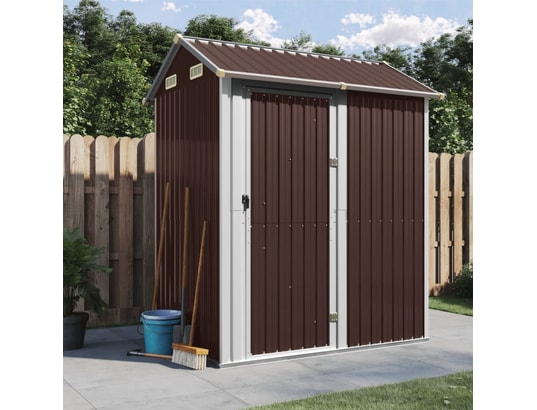 VIDAXL - Abri de jardin marron 192x152,5x237 cm acier galvanisé