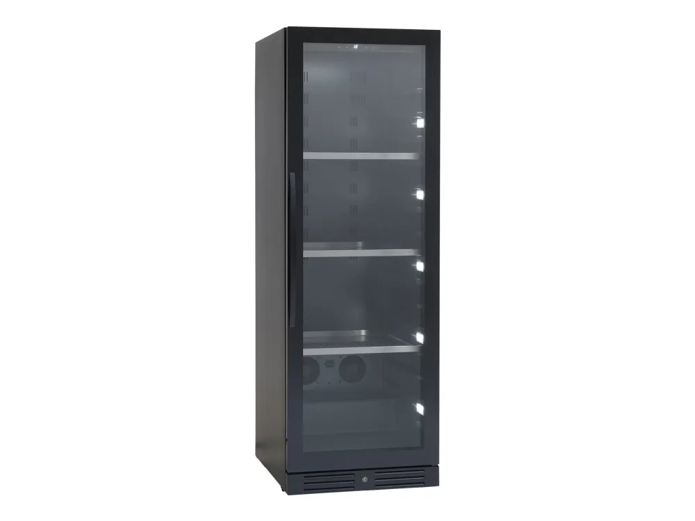 Scandomestic SV 138 B - Vinkøleskab - 1 Zone - bredde: 59.5 cm - dybde: 68.2 cm - højde: 176.4 cm - 461 liter - sort - Optil 138 flasker