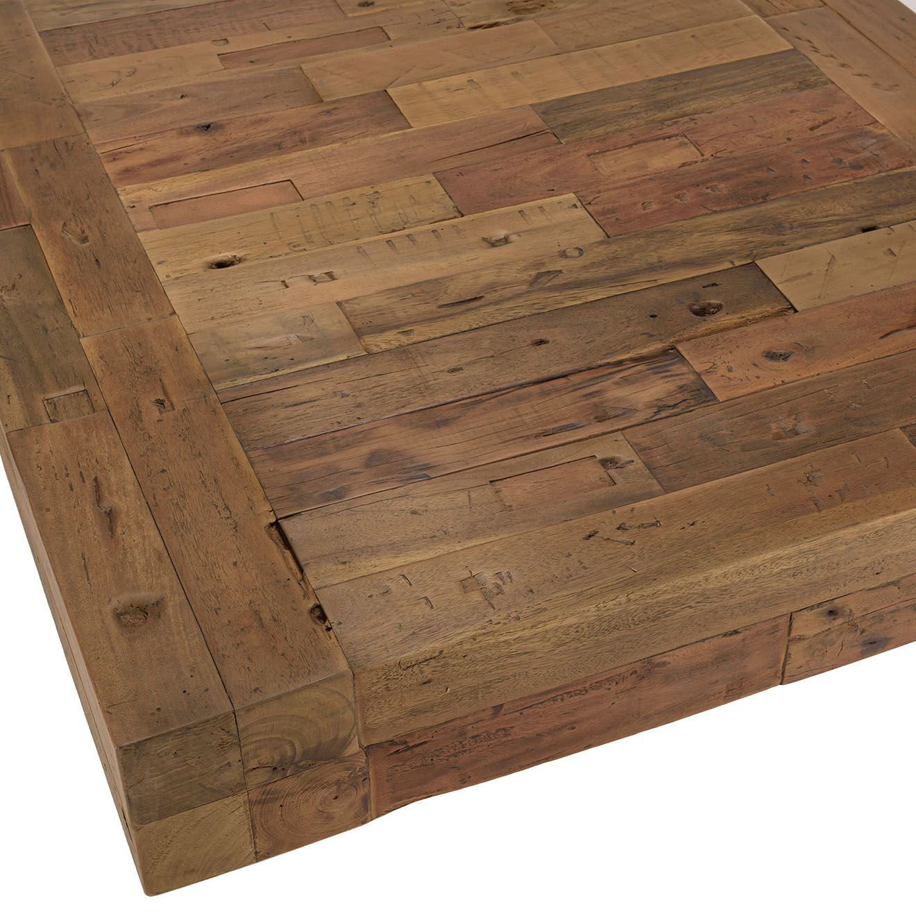 Macabane Table basse carrée bois massif Leonce bois - 104.5x104.5x35 cm