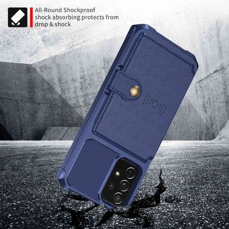 Samsung Galaxy A53 - Telefoonhoesje - Donkerblauw - Back Cover met Pasjeshouder