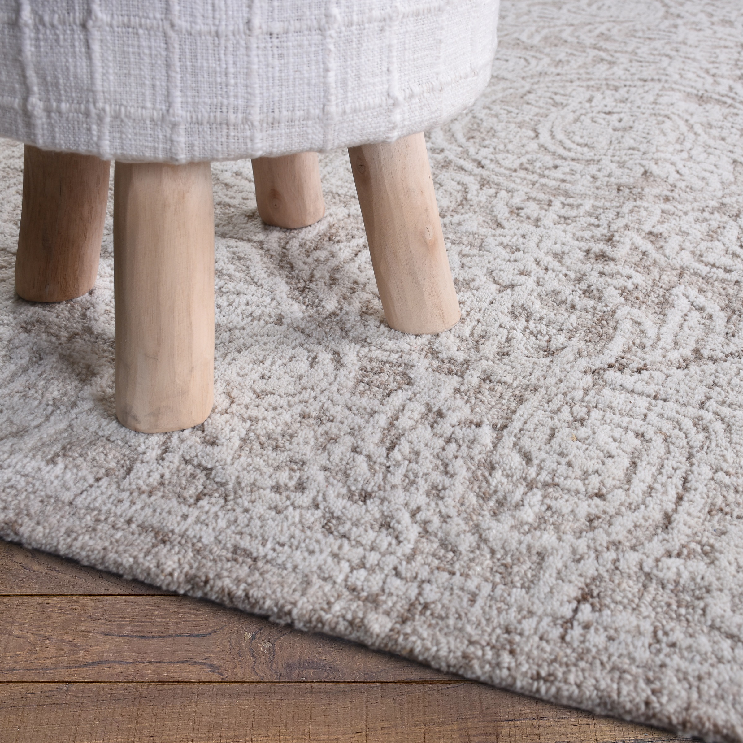 my home Wollteppich »Umea, handgefertigt, Wolle, Hoch-Tief-Struktur« rechteckig 14 mm Höhe einfarbig, Wolle, Teppich, Wohnzimmer, Schlafzimmer, Esszimmer