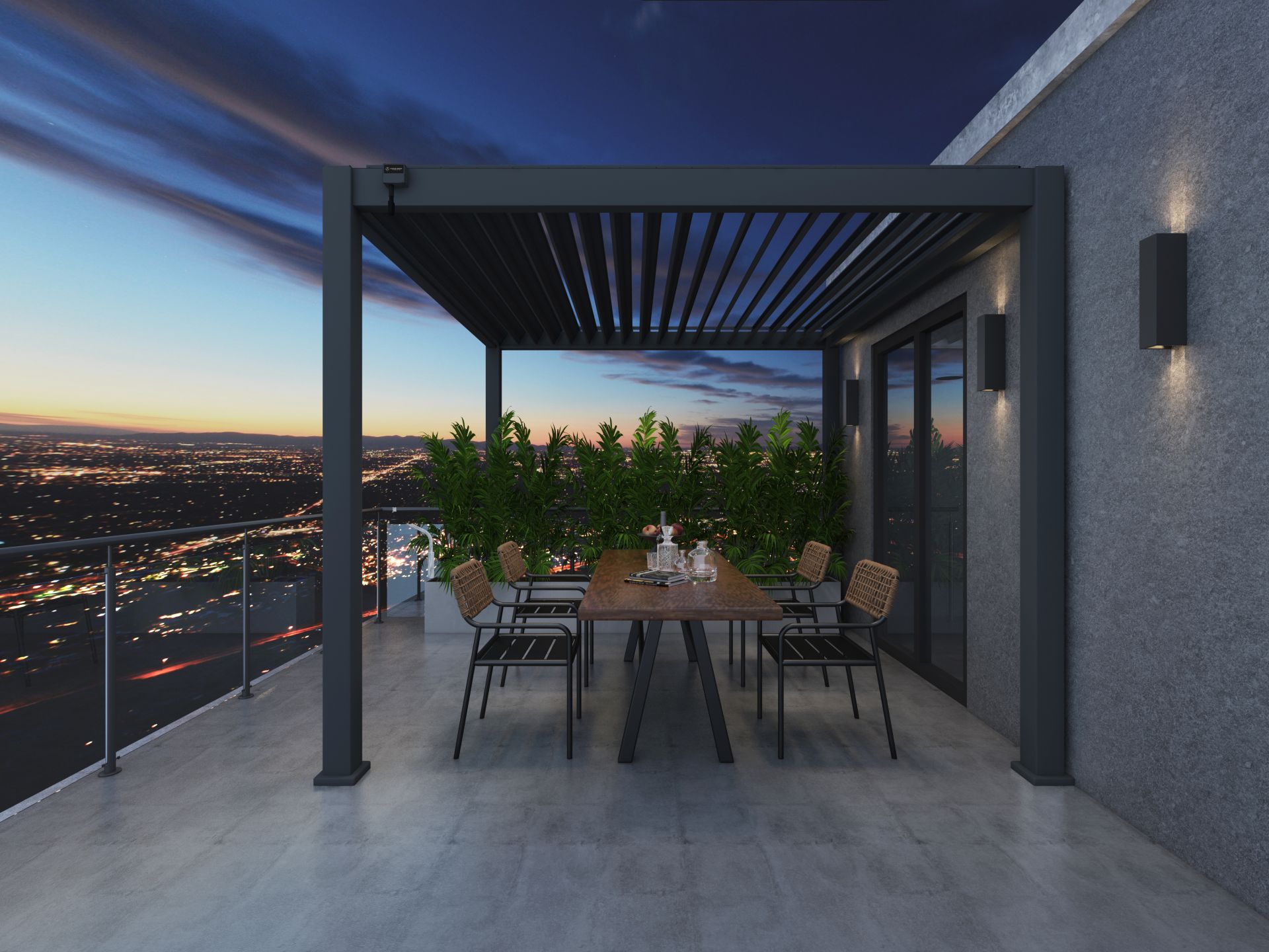 Novum ORION 300 x 300 cm terrasoverkapping - Anthracite