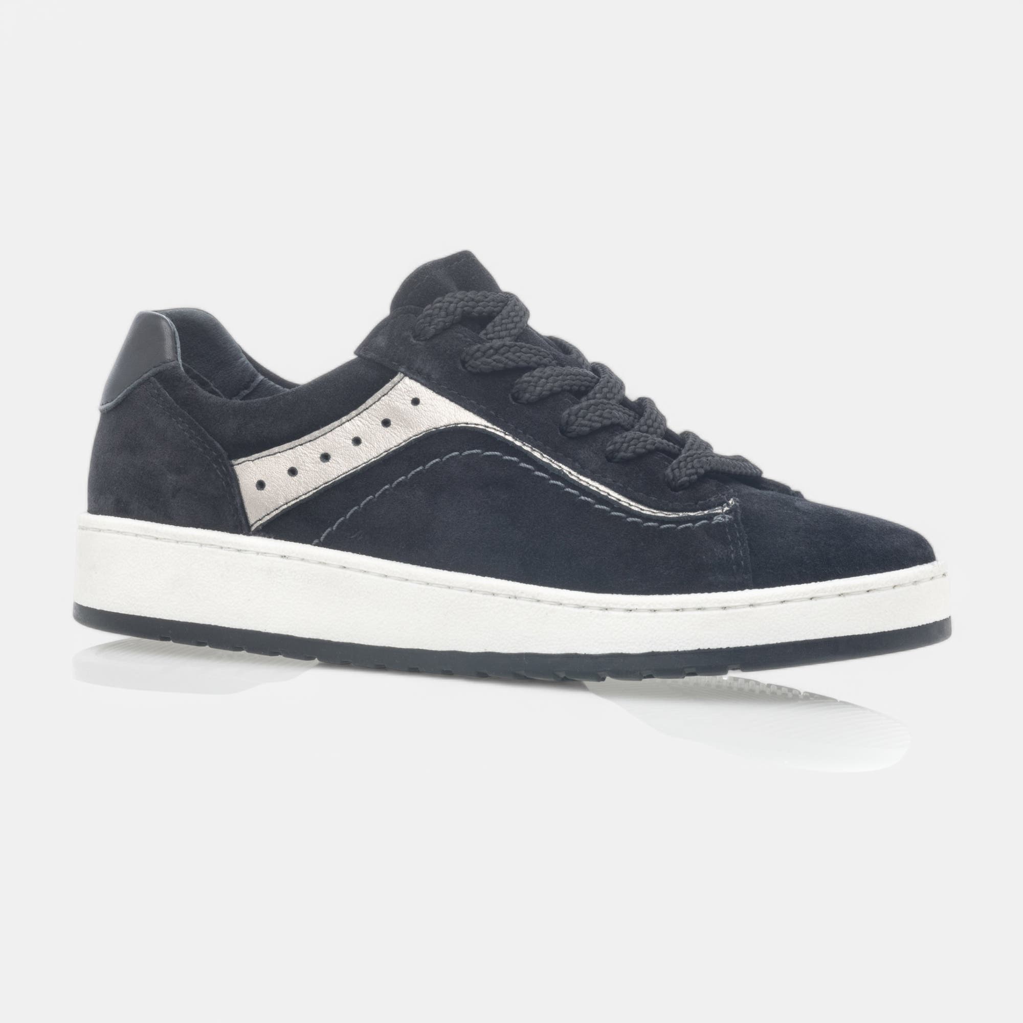 Baskets basses Femme en cuir noir