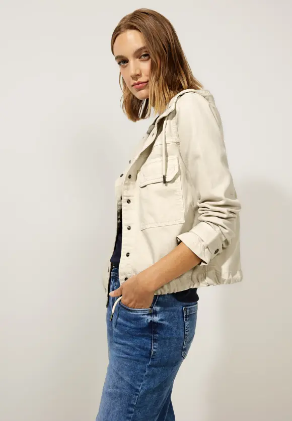 Softe Hoodie Denimjacke - soft smooth sand wash