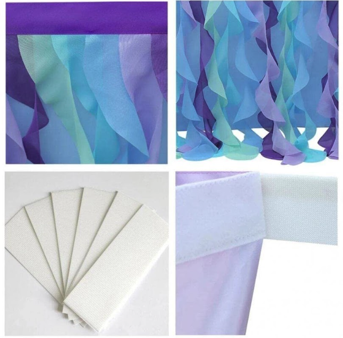 (183x77cm) Tisch Deko Tüll Kräusel Tischrock Vorhang für Party / Hochzeit / Geburtstag - Blau / Lila
