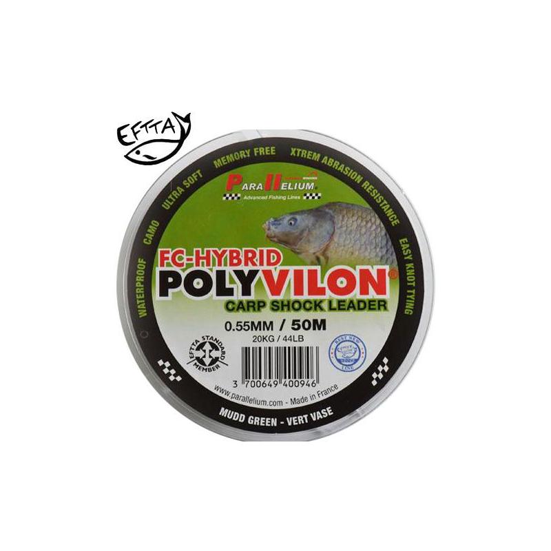 Tete De Ligne Carpe Parallelium Polyvilon Hybrid Carp Shock Leader - 50M